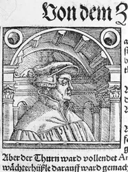 Retrato de Ulrich Zwingli (1484 - 1531), reformador religioso suíço.