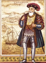 Retrato de Vasco de Gama. Cromolitografia.