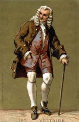 Retrato de Voltaire a pé