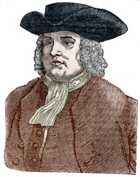 Retrato de William Penn (1644-1718) Fundador da Pennsylvania. Reformador religioso inglês e colunista.