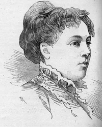Retrato de Zelia Provost Ponsin (Provost-Ponsin), comediante francês, membro da Comedie Francaise de 1860 a 1880. Gravura em "Le Monde Illustré" n¡1168 de 16 de Agosto de 1879.