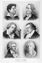 Retratos de Friedrich von Schiller (1759 - 1805).