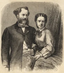 Richard Klemens von Metternich (1829-1895) e Pauline Metternich (Pauline Clementine Marie Walburge, Condessa Sandor von Szlavnicza - Princesa de Metternich-Winneburg zu Beilstein) (1836-1921) - O Universo Ilustrado de 1864