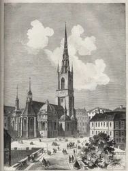 Igreja Riddarholmen - A Igreja Riddarholm em Estocolmo - 1866 -