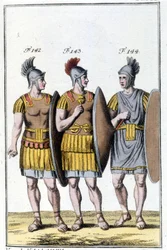 Legionários romanos. Gravura do início do século XIX.