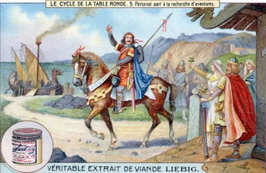 Ciclo de mesa redonda (5): Perceval vai em busca de aventuras, Liebig Chromolithography, sd. Século XIX