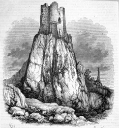 Ruínas do castelo de La Roquette - Gravura