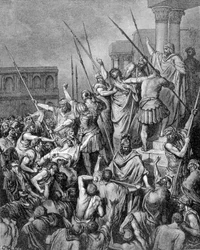 São Paulo está parado em Jerusalém. Gravura do século XIX.
