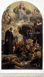 São Vicente de Paulo capelão geral dos pobres (com a Virgem e o Menino Jesus) - da ap.