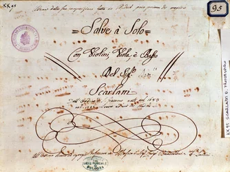 Página de música para a Salve Regina de Domenico Scarlatti