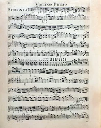 Página de música para violino da sinfonia n. 3 de Christian Cannabich