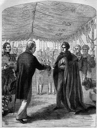 Sir Walter Scott apresentando a Cruz de Santo André ao Rei George IV