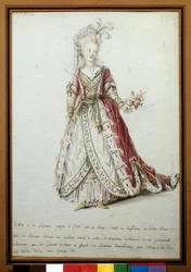 Fato de Sultão. Aquarela do século XVIII. Paris, artes decorativas.