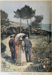 O Imperador da Áustria na França (Visita do Casal Imperial Francisco José e Isabel da Áustria (Sissi) à Riviera Francesa) - no Le Petite Journal du 19/03/1894