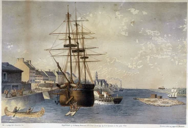 O Porto de Montreal em 1830 - por Spronle