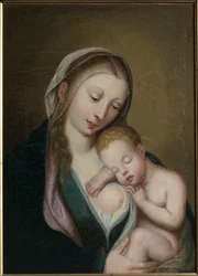A Virgem e o Menino dormindo em seu ombro. Século XVIII (óleo sobre tela)