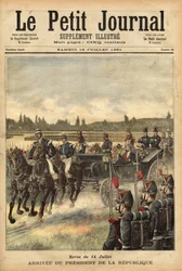 A chegada do presidente da República Francesa Sadi Carnot (1837-1894), na planície do Bois de Boulogne, por ocasião da revista de 14 de julho