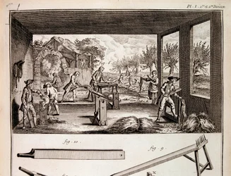 A cultura do cânhamo - em "Encyclopedie" de Denis Diderot e Jean Le Rond d