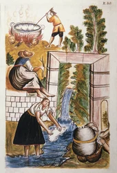 A obra de lã, do livro "Trujillo del Peru" ou "Códice Martínez Compañón", de Baltazar Martinez Compañón y Bujanda, bispo de Trujillo (1782-1785)