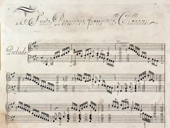 Página de título da partitura musical da Suite de peças instrumentais de G F Handel