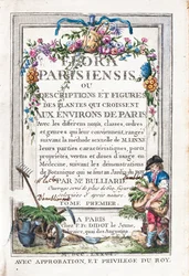 Página de rosto do 1º volume, Flora Parisiensis ou Descrições e figuras das plantas que crescem à volta de Paris