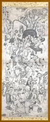 Sketch sem título de 100 homens velhos (tinta sobre papel)