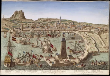 Vista de Barcelona e do seu porto - vista óptica