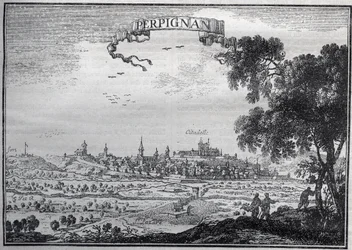 Vista de Perpignan no século XVII - Vista de Perpignan no século XVII -