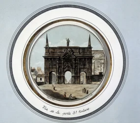 Vista da porta de Santo Antônio - gravura