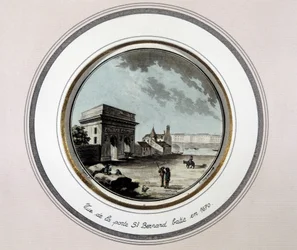 Vista da Porta de São Bernardo, construída em 1670 - gravura