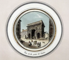 Vista da porta de São Martinho - gravura