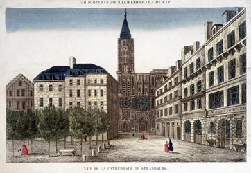 Vista da Catedral de Estrasburgo, no século XVIII.