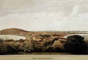Vista da cidade de Mazatlán na costa do Oceano Pacífico.México
