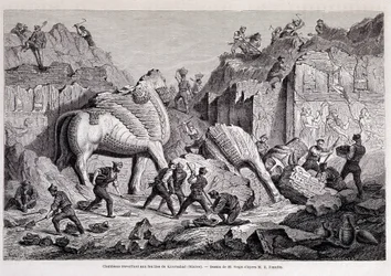 Vista das escavações de Khorsabad (Khunsabad) (Nineveh) - em "Volta ao mundo" 2ª semana 1861.