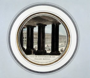 Vista do interior do Palácio Real - gravura
