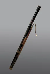 Instrumento de sopro: Fagote do século XVIII. Barcelona. Musee de música.
