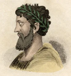 Zaleucus (ou Zaleucos Zaleuco di Locri) filósofo grego e legislador dos Locreanos (povo da Itália), vivendo no século VII a.C. Gravura do século XIX.