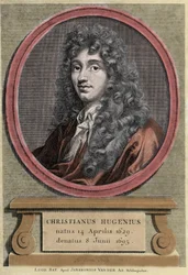 retrato de Christiaan Huygens.físico e matemático holandês (1629-1695).
