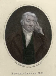 retrato de Edward Jenner (1749-1823), médico inglês, descobridor da imunidade contra a varíola.