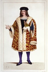 Retrato de Guillaume de Montmorency (ca. 1453 - 1531) gravura de 1830.