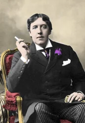 retrato do escritor Oscar Wilde. Fotografia do século XIX