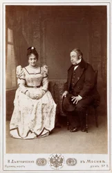 Actores Maksheev y Nikulin numa cena de "" Casamento "" peça de Nikolai Vasilievich Gogol (1809-1852), escritor russo. Teatro Maly em Moscou