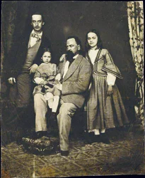 Alexandre Herzen (1812-1870) - Alexander Herzen com os seus filhos após a morte da sua esposa Natalie par Anonymous