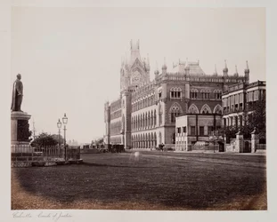 Tribunais de Justiça de Calcutá, c.1885 (foto sépia)