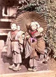 Crianças no Japão, final do século XIX - Arquivos de Missões Estrangeiras