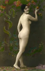 Postal de fantasia (kitsch): Eve de la "Belle Epoque" (ca. 1920)