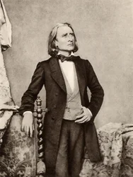 Franz (Ferencz) Liszt (1811-1886) Pianista e compositor húngaro (fotografia a preto e branco)