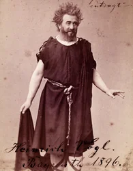Tenor alemão Heinrich Vogl (1845 - 1900) como Loge no "Siegfried" de Richard Wagner em Bayreuth. 1896