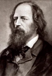 Retrato a meio corpo do famoso poeta inglês Alfred Tennyson