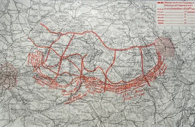 Mapa do avanço alemão em França